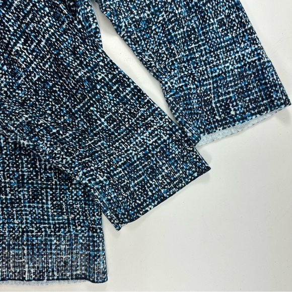 COS Back Button Lightweight Knit Top Women’s Large Blue Abstract 3/4 Sleeves - Picture 8 of 8